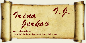 Irina Jerkov vizit kartica